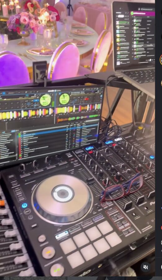 Professional DJ controller at an upscale event