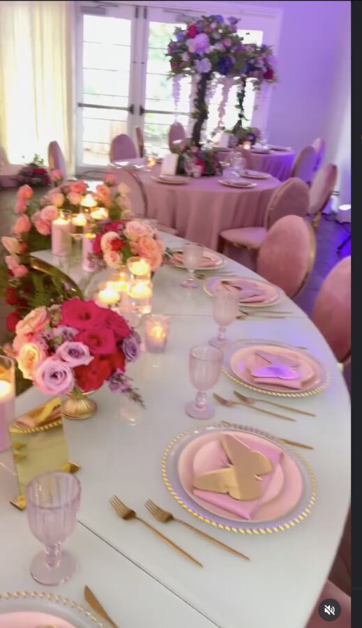 Luxury floral tablescape at a South Florida event